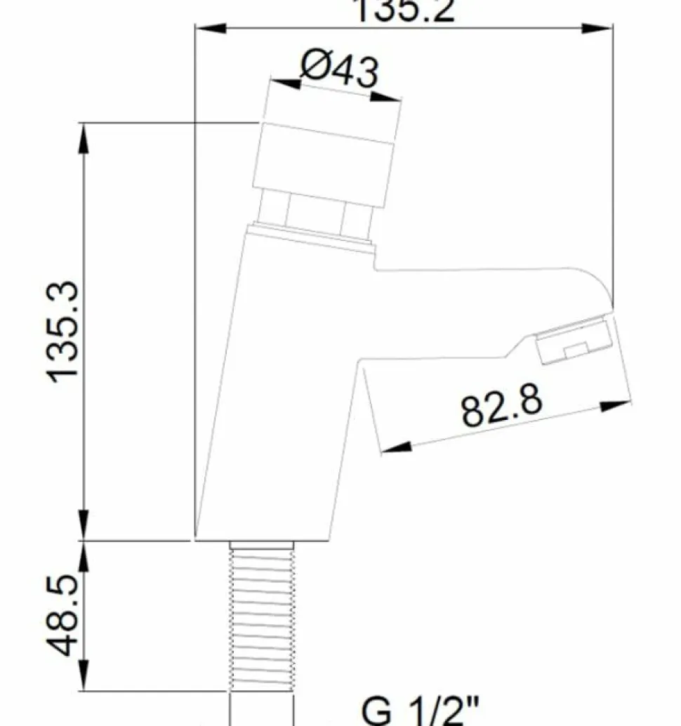 Grifo Temporizado Un Agua Para Lavabo Encimera Caudal Estandar – 07420.N – Nofer