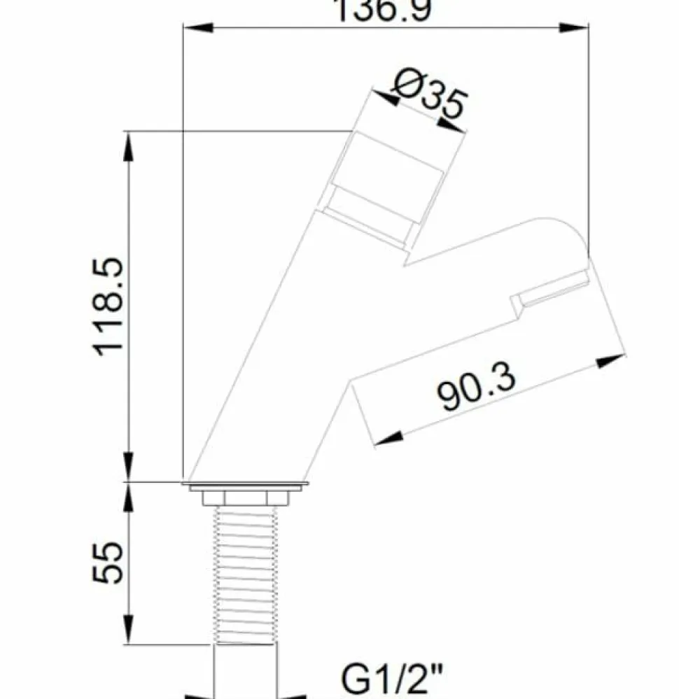 Grifo Temporizado Un Agua Para Lavabo Encimera Pulsación Suave – 07400.S – Nofer