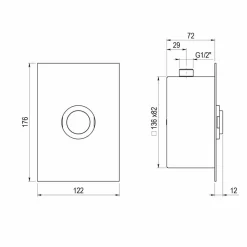 Grifo Temporizado Urinario Empotrado Accionamiento Mediante Pulsador. PRESTO XT 2000 UE – P3126750 – Presto Iberica