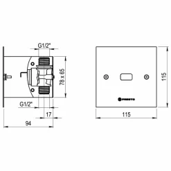 Grifo Temporizado Urinario Sensor Empotrado Accionamiento Mediante Sensor. PRESTO Domo Sensia UE Cuadrado – 78603 – Presto Iberica