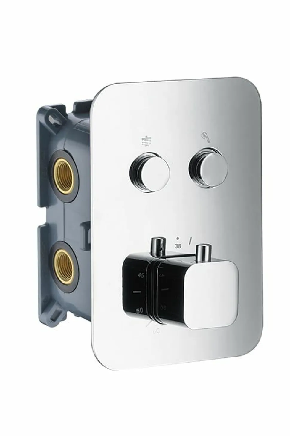 Grifo Termostático Empotrado 2 Vías Cuadrado – CTP02V – Imex