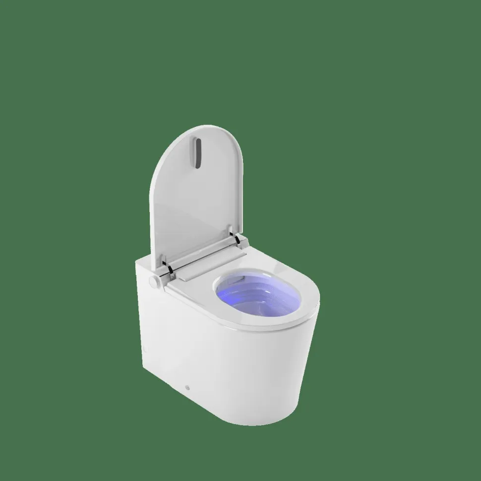 Inodoro A Suelo Con Cisterna Incorporada Con Función De Lavado Agua Fria Y Caliente Smart Toilet Con Display Blanco – Rada + – Mizubath -HNMRADA0010024