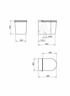 Inodoro A Suelo Con Cisterna Incorporada Con Función De Lavado Agua Fria Y Caliente Smart Toilet Con Display Blanco – Rada + – Mizubath -HNMRADA0010024