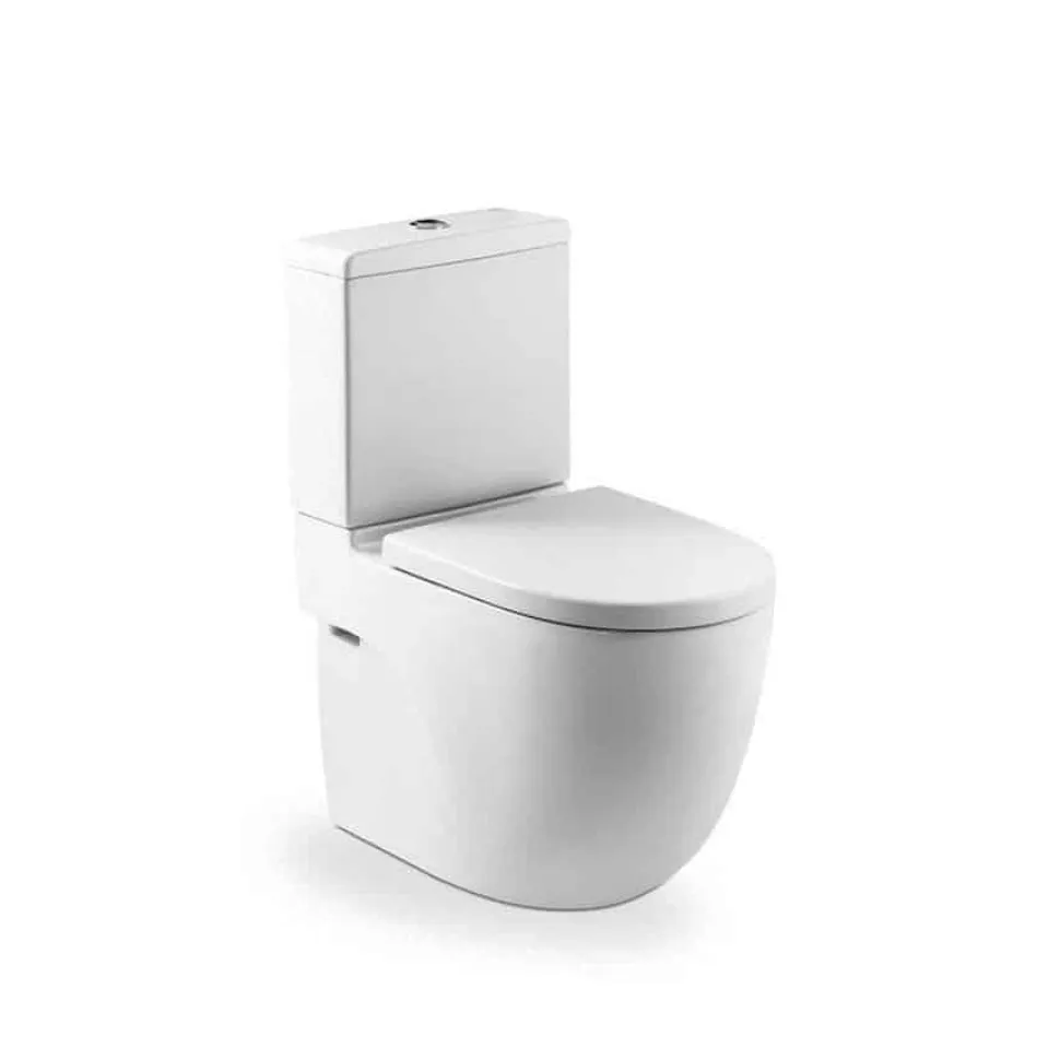 Inodoro Completo Altura Confort Adosado A Pared Con Salida Dual (incluye Taza, Cisterna De Alimentación Inferior Y Tapa De Supralit®) – Roca – Meridian A34224C00U/A341242000/A8012AB00B