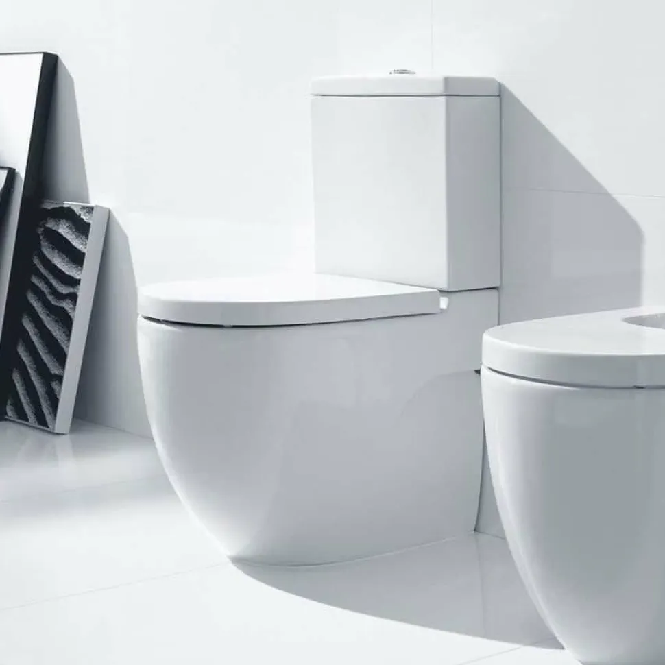 Inodoro Completo Altura Confort Adosado A Pared Con Salida Dual (incluye Taza, Cisterna De Alimentación Inferior Y Tapa De Supralit®) – Roca – Meridian A34224C00U/A341242000/A8012AB00B
