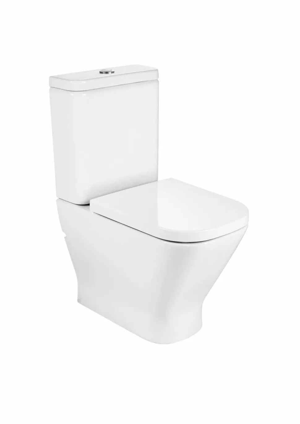 Inodoro Completo Compacto Adosado A Pared Con Salida Dual (incluye Taza, Cisterna De Alimentación Inferior Y Tapa Amortiguada De Supralit®) – The Gap Square – Roca – A342472000/A341470000/A80173200B