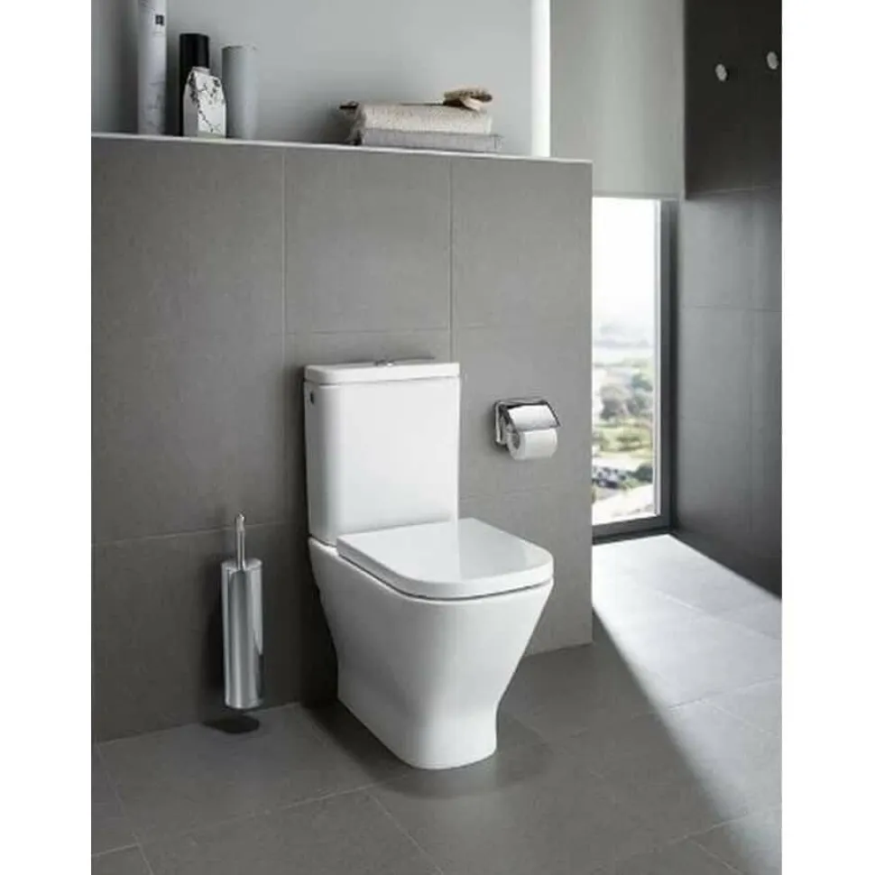 Inodoro Completo Compacto Adosado A Pared Con Salida Dual (incluye Taza, Cisterna De Alimentación Inferior Y Tapa Amortiguada De Supralit®) – The Gap Square – Roca – A342472000/A341470000/A80173200B