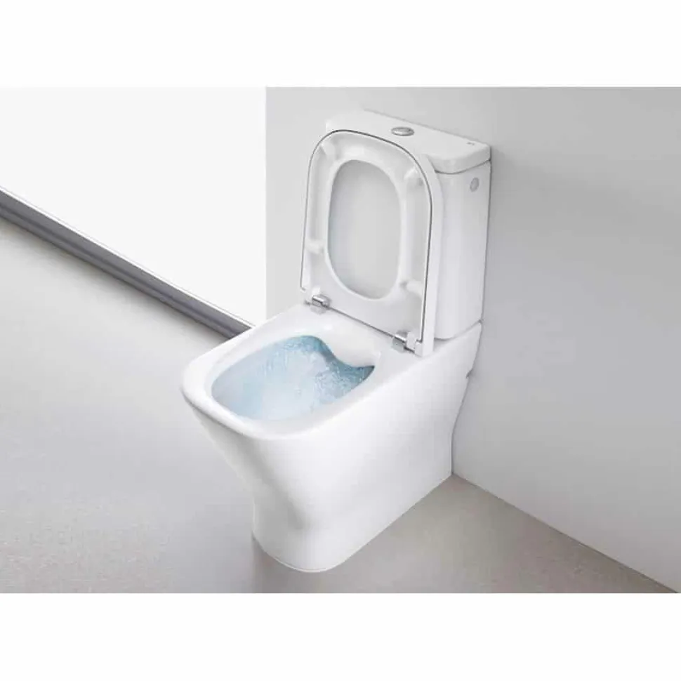 Inodoro Completo Rimless Compacto Adosado A Pared Con Salida Dual (incluye Taza, Cisterna De Alimentación Inferior Y Tapa De Supralit®) – The Gap Square – Roca – A34273700H/A341730000/A80173000B
