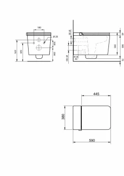 Inodoro Suspendido Con Función De Lavado Agua Fria Y Caliente Smart Toilet Con Display Negro – Isla – Mizubath – HNMISLA0010011