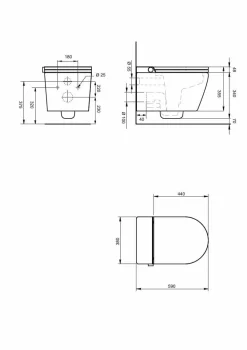 Inodoro Suspendido Con Función De Lavado Agua Fria Y Caliente Smart Toilet Con Display Blanco – Rada – Mizubath – HNMRADA0010012