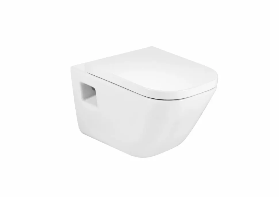 Inodoro Suspendido Con Salida Horizontal (incluye Taza Y Tapa Amortiguada De Supralit®) – Roca – The Gap Square – A346477000/A80147200B