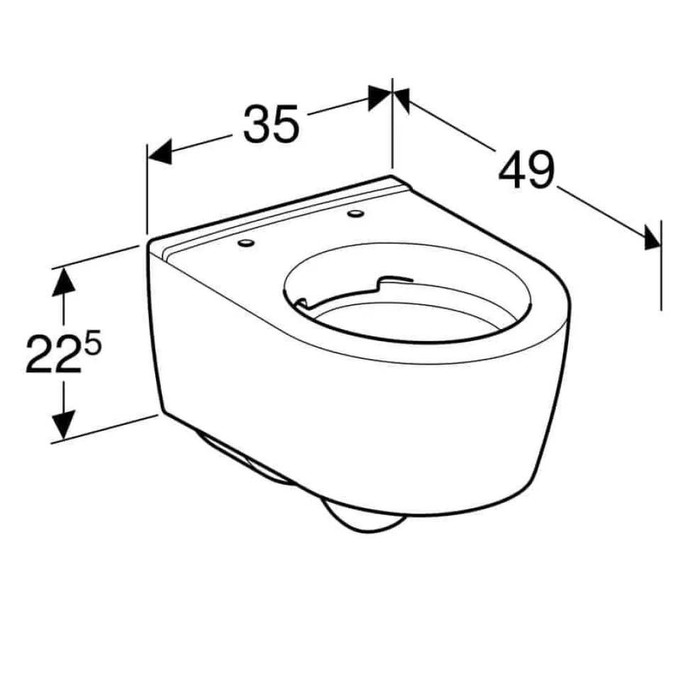 Inodoro Suspendido Fondo Profundo, Compacto, Rimfree – Icon – Geberit