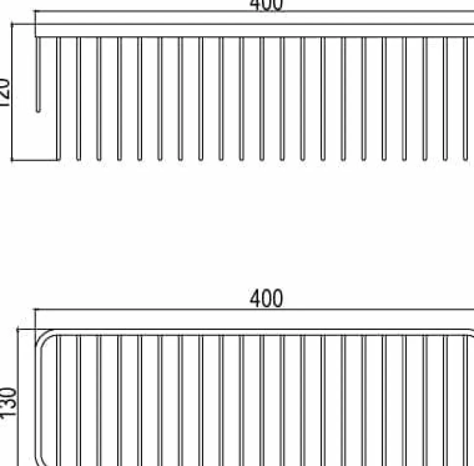 Jabonera Rejilla Baño Rectangular R03 40 Cm AISI 304 Cromo – 30001R030120 – AQG