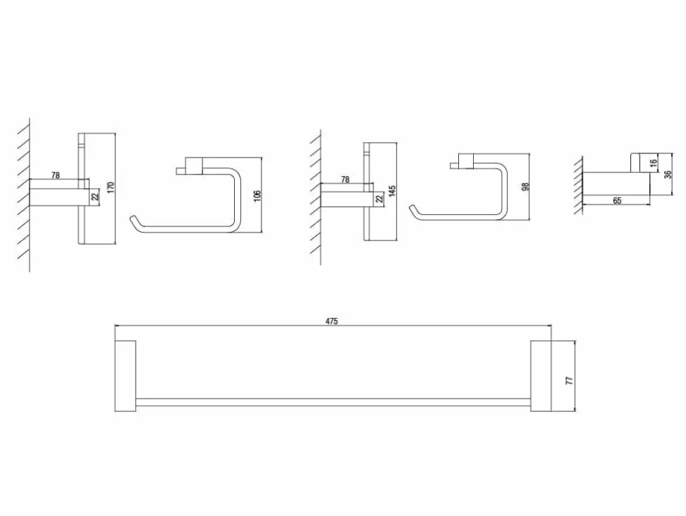 Juego De Accesorios Baño Dynamique 4 Piezas – AQG