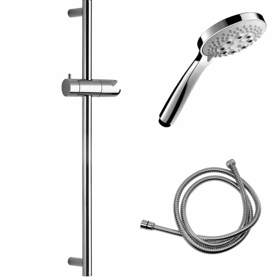 Kit Ducha Tekno Con Accesorios Slim Multi Cromo Flexo Doble Grapado – 368500 – Galindo