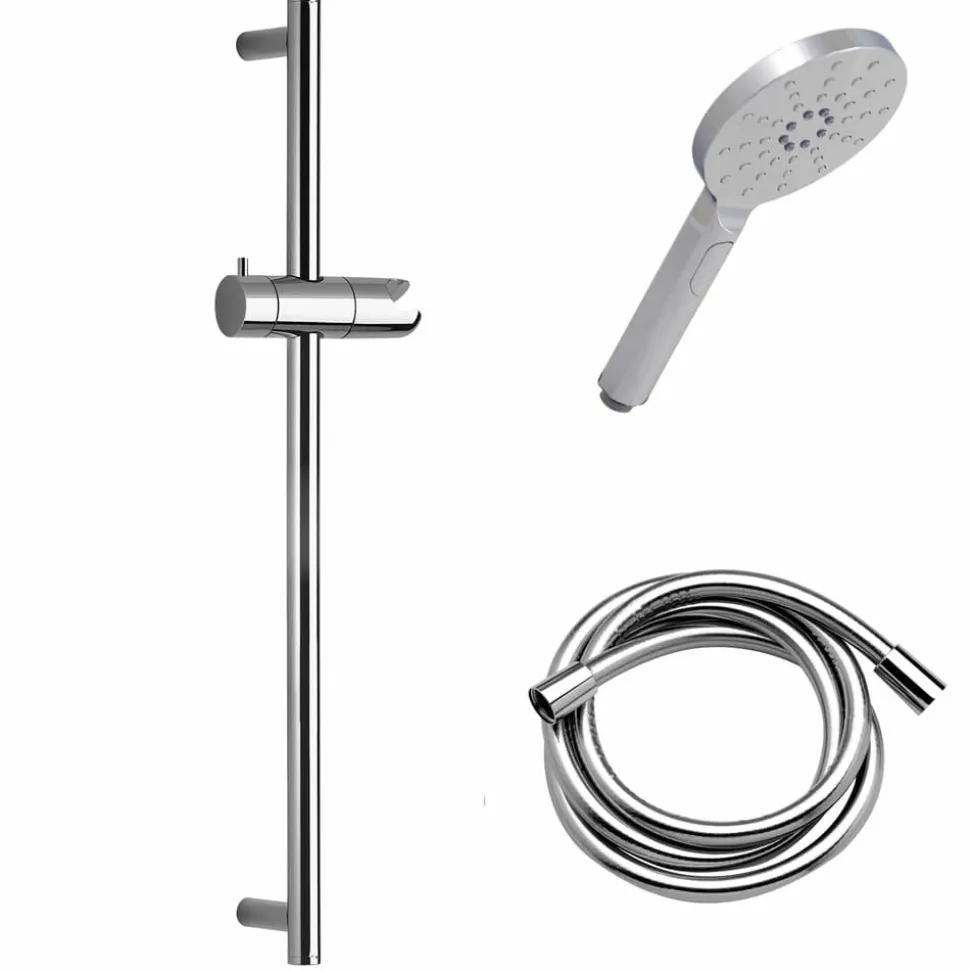 Kit Ducha Tekno Con Accesorios Aroha Cromo Flexo Pvc – 378500 – Galindo