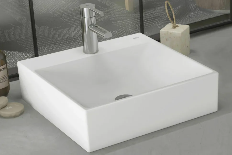 Lavabo Albus De 45X45 Sin Rebosadero Y Con Orificio Para Grifo – Gala – G1021901