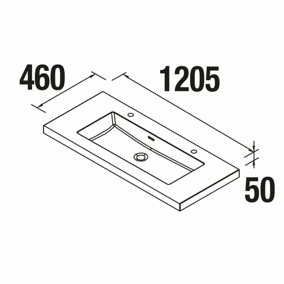 Lavabo De Carga Mineral Con Seno XL Y Dos Huecos Para Grifos- Toscana – Salgar
