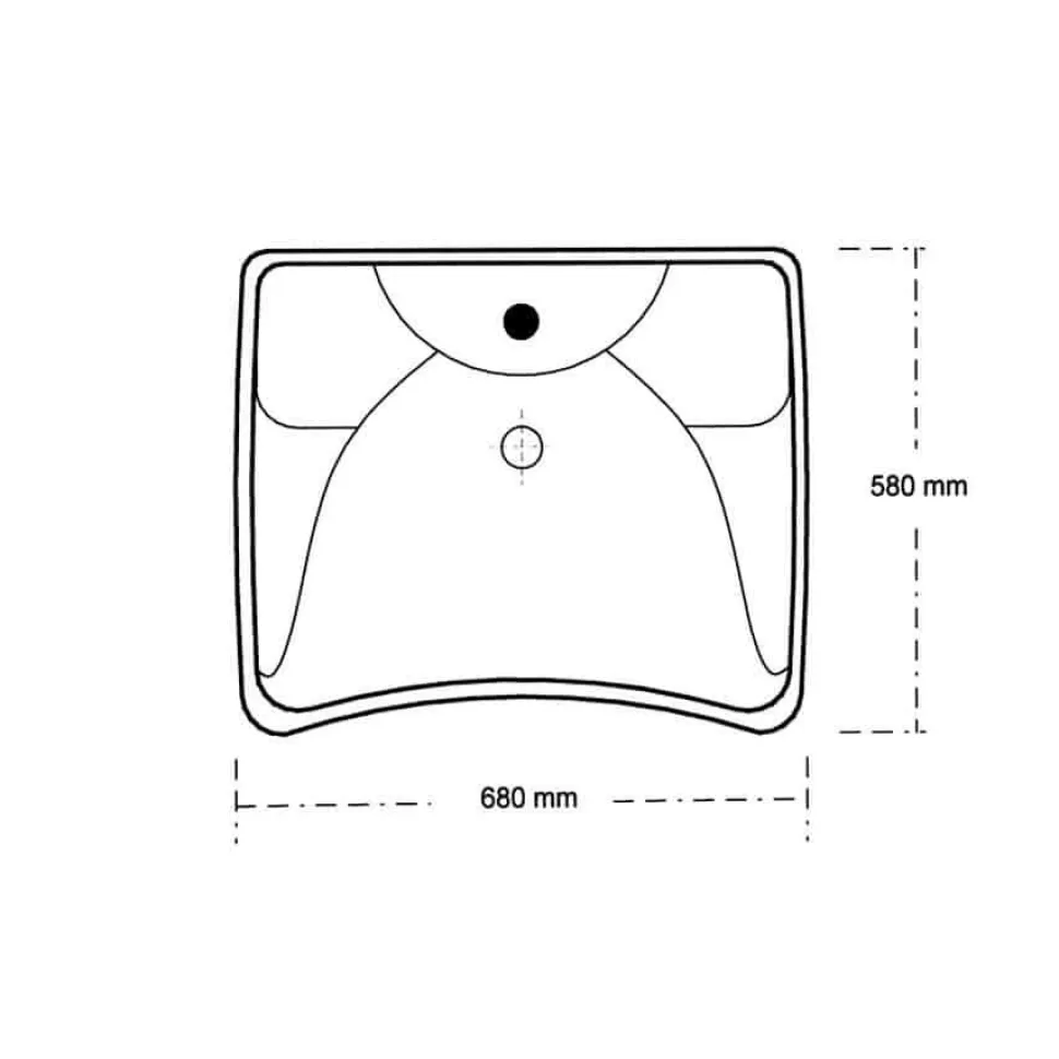 Lavabo En Porcelana Con Frente Cóncavo Sin Grifo – Prestosan 860 – Presto Equip – 80600