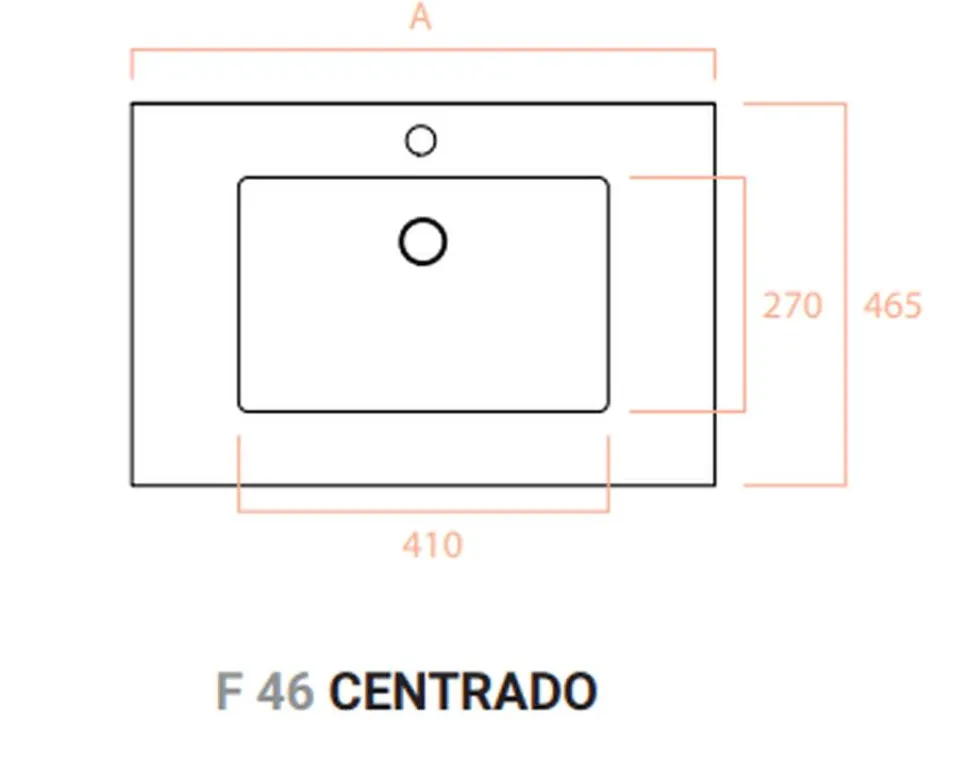 Lavabo F46 Rectangular Centrado – Torvisco Group – Extrafino