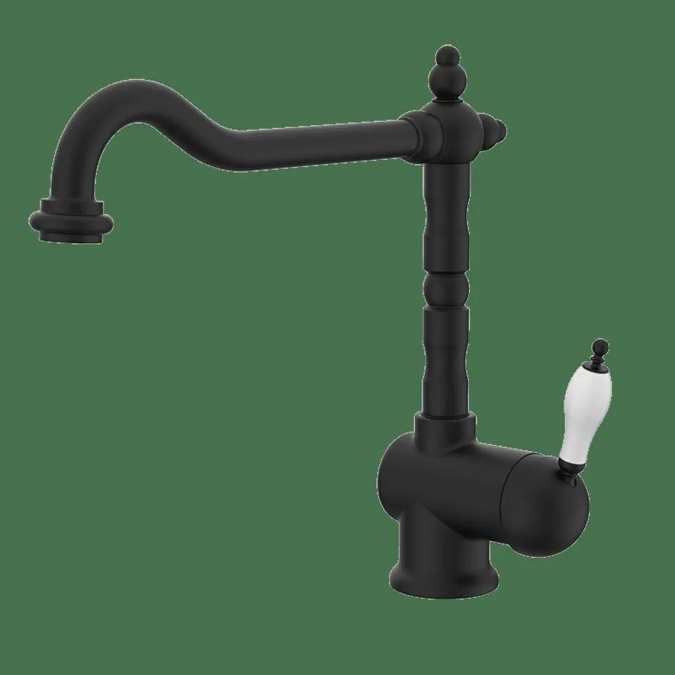 Lavabo Monomando Caño Retro Negro Estilo Premium Colección CLÁSICA 910720 – GRB Mixers