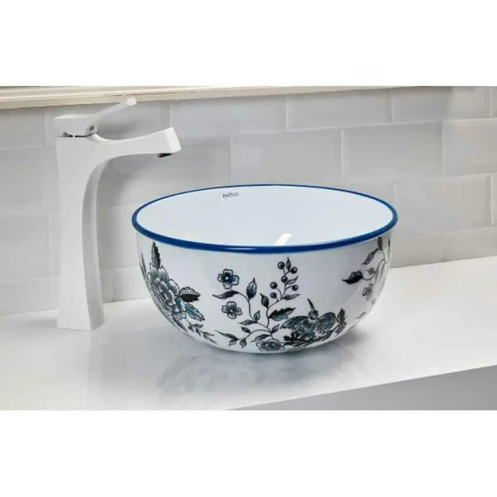 Lavabo Sobre Encimera Sin Rebosadero Acero Esmaltado 37×18 Cm – Mogro – Bathco
