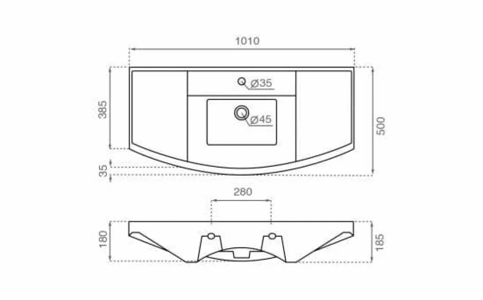 Lavabo Suspendido 80/100 Cm – Oslo – Bathco
