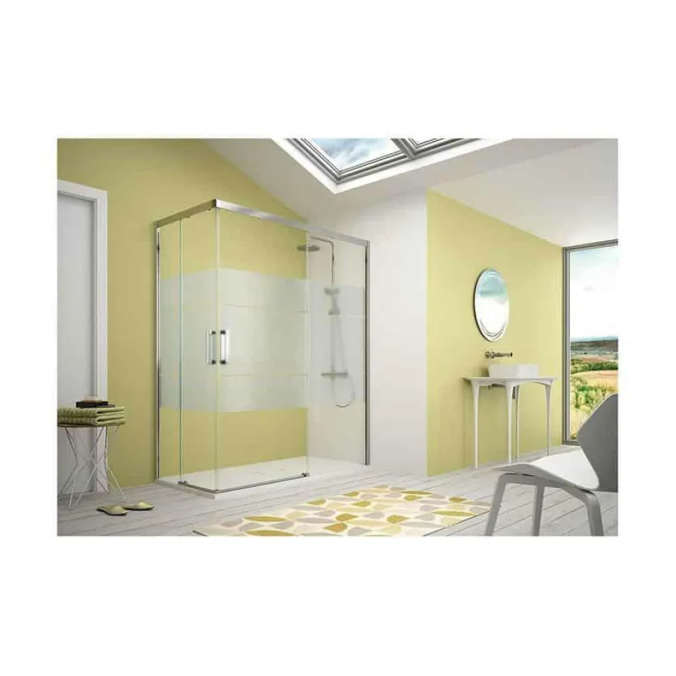 Mampara Angular De Ducha 2 Fijos + 2 Puertas Correderas – S400 (CU607+CU607) – Kassandra