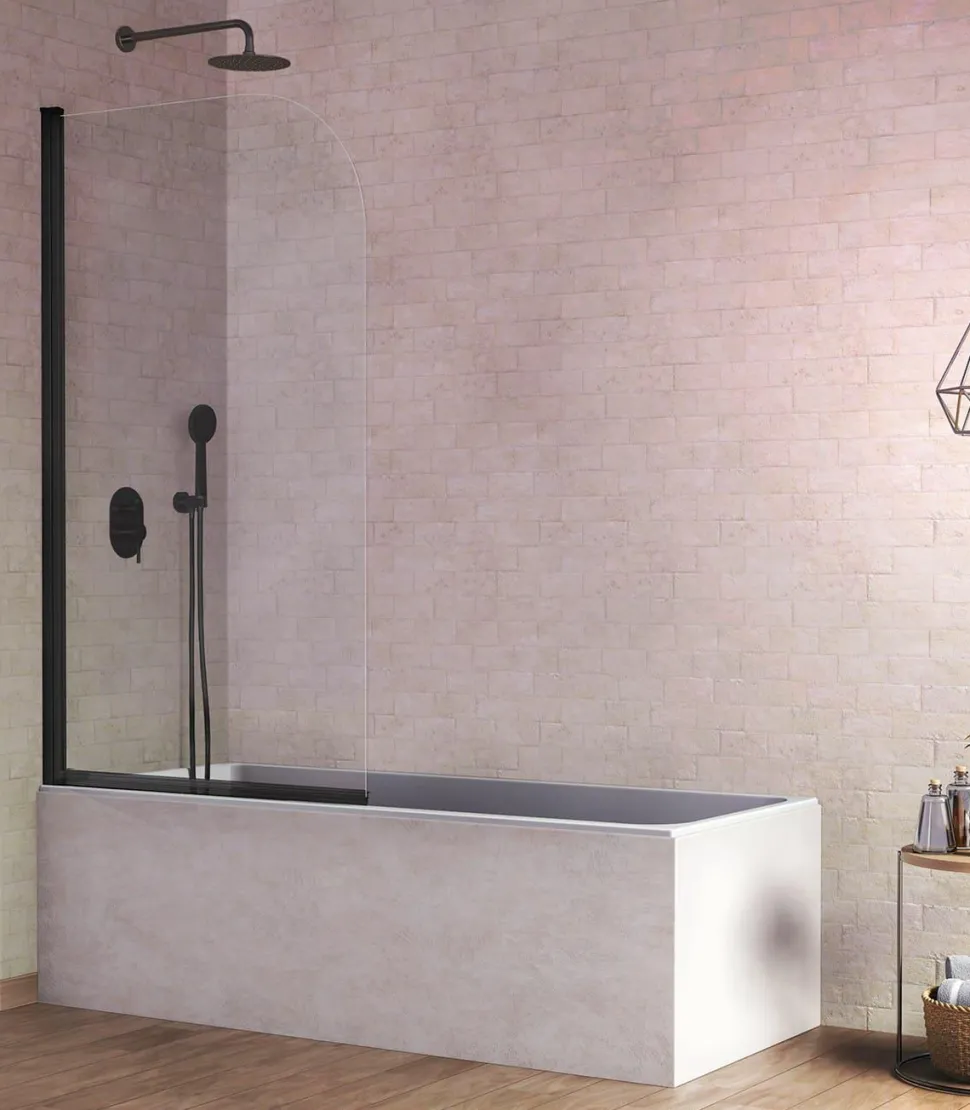 Mampara De Bañera Abatible Negro 6mm – Rita – RI570 – Kassandra