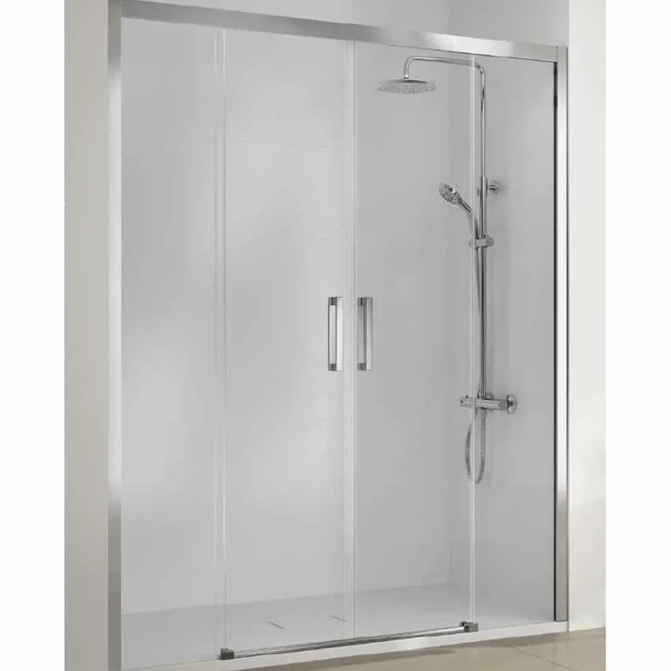 Mampara Frontal De Ducha 2 Fijos + 2 Hojas Correderas CU100 16 – Kassandra – 400