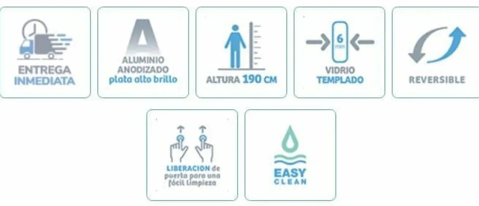 Mampara Frontal De Ducha Fijo + Puerta Corredera – Bella – Kassandra