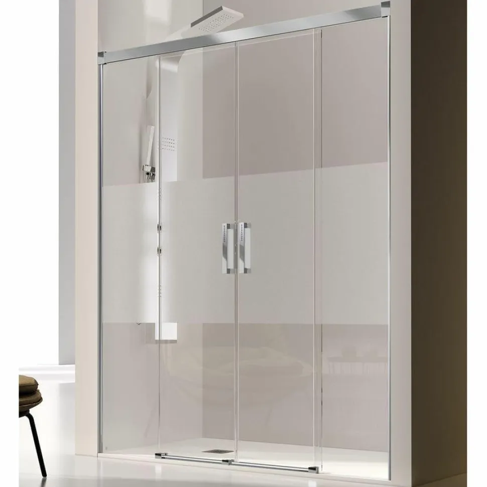 Mampara Frontal De Ducha 2 Fijos + 2 Puertas Correderas – Glasé GS100 – Kassandra