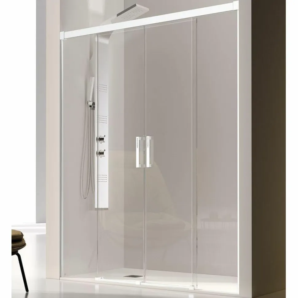Mampara Frontal De Ducha 2 Fijos + 2 Puertas Correderas – Glasé GS100 – Kassandra