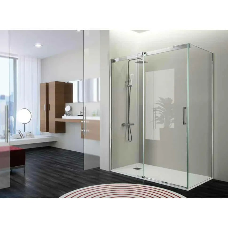 Mampara Frontal De Ducha Fijo + Puerta Corredera TN102 16 – Triana – Kassandra