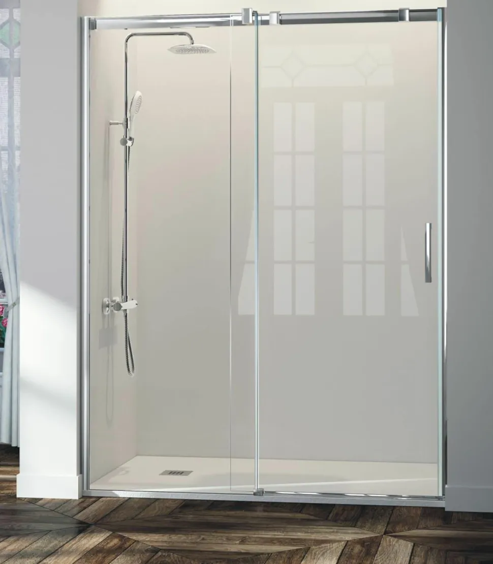 Mampara Frontal De Ducha Fijo + Puerta Corredera TN102 16 – Triana – Kassandra