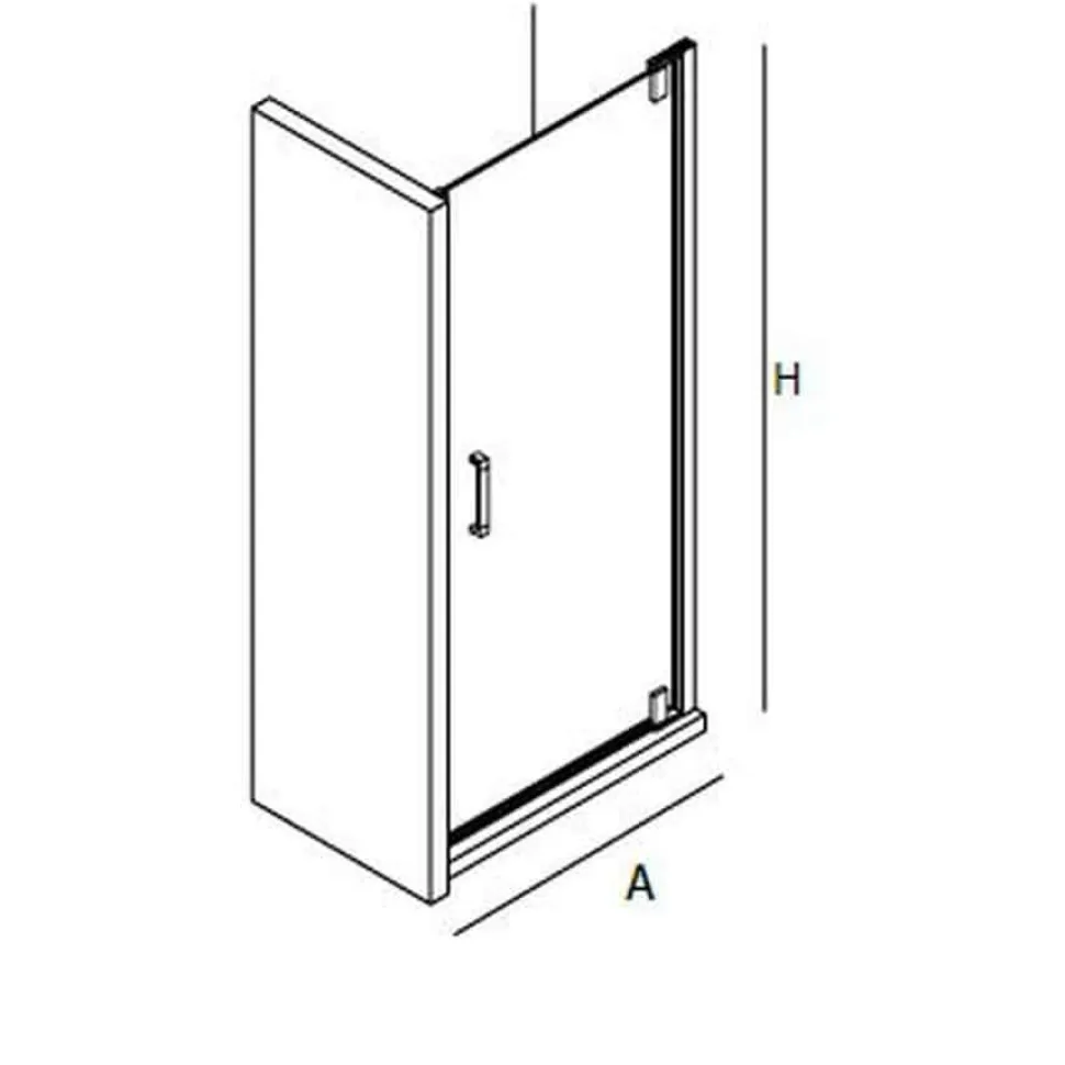 Mampara Frontal Ducha De Una Puerta Abatible Pivotante – Serie Malmö – Salgar