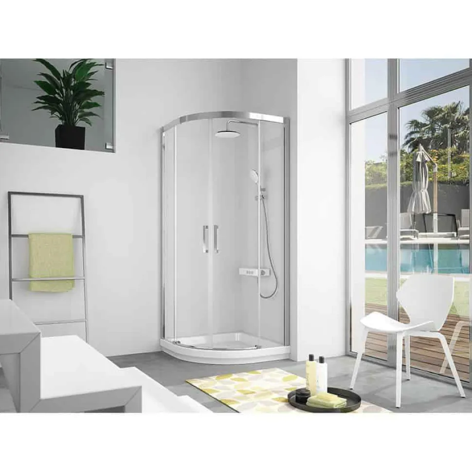 Mampara Semicircular De Ducha 2 Fijos + 2 Puertas Correderas – 400 CU130 -131 16 – Kassandra