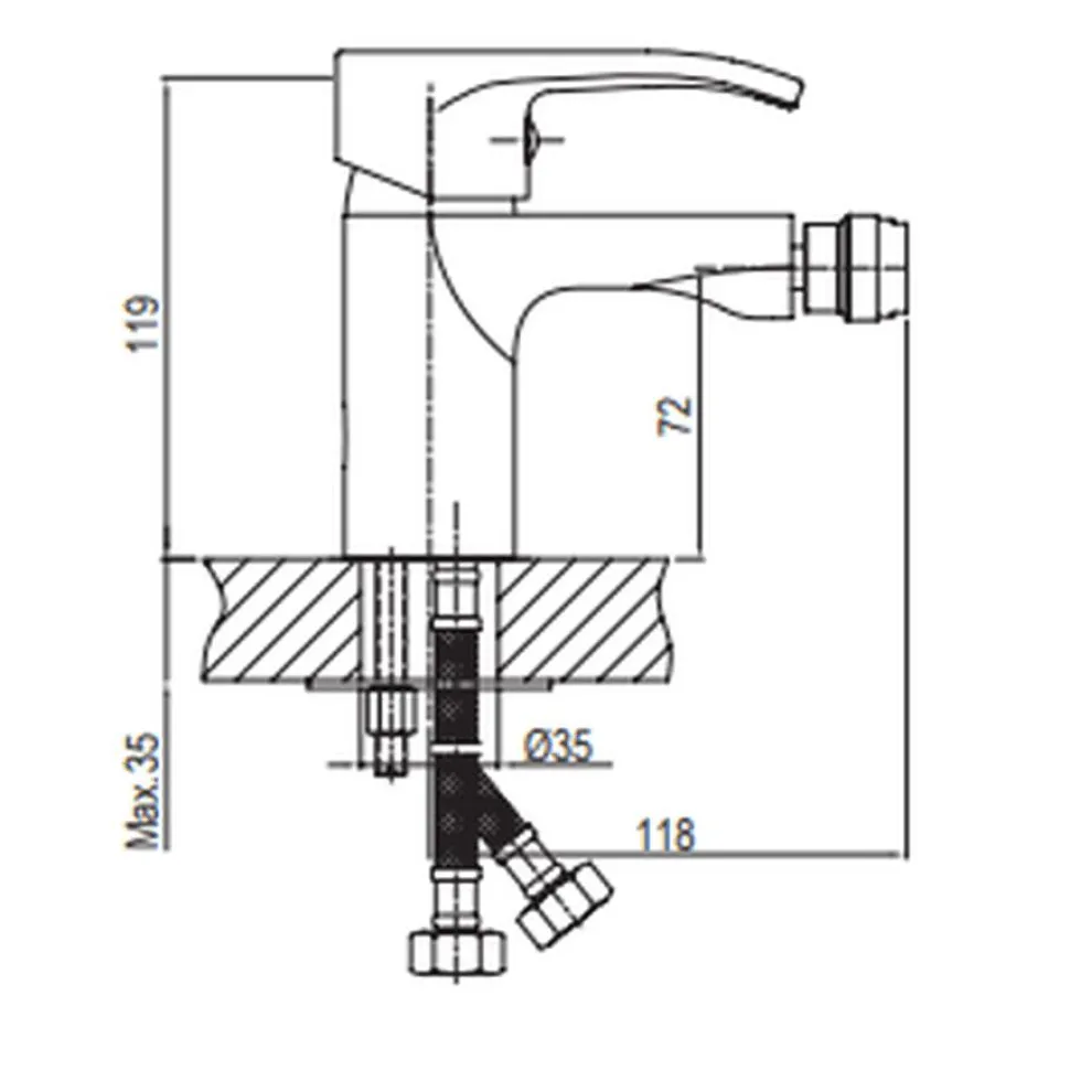 Monomando Bidet Cromo – Salt – AQG