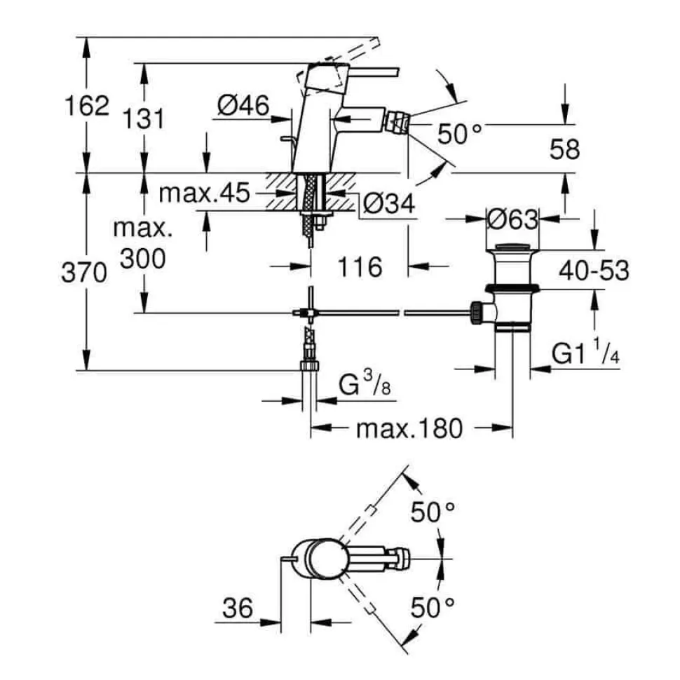 Monomando De Bidé Tamaño S – Concetto – Grohe