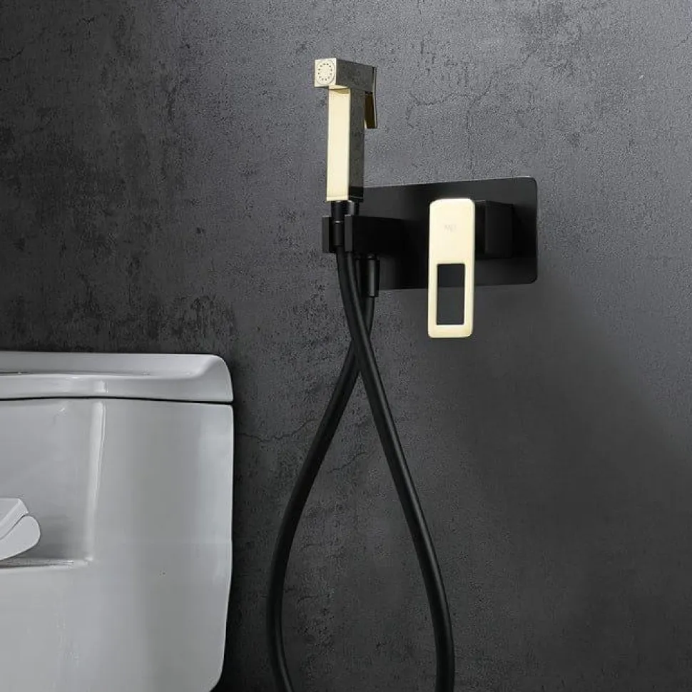 Monomando Empotrado Bidé Suecia Negro Oro – BDC032-5NGOLD – Imex