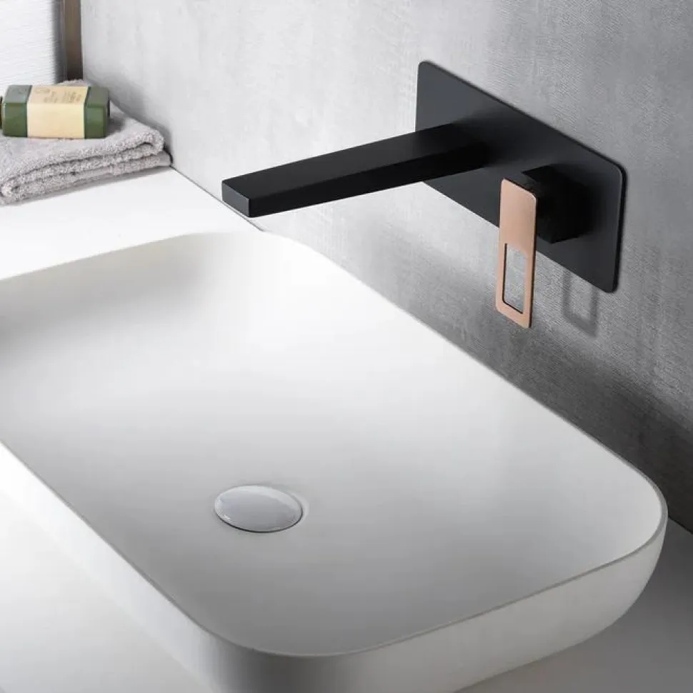 Monomando Empotrado Lavabo Suecia Negro Oro Rosa – BDC032-4NOR – Imex