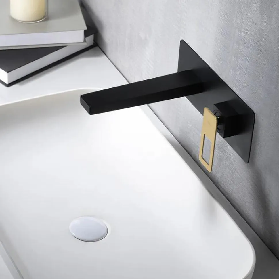 Monomando Empotrado Lavabo Suecia Negro Oro – BDC032-4NGOLD – Imex