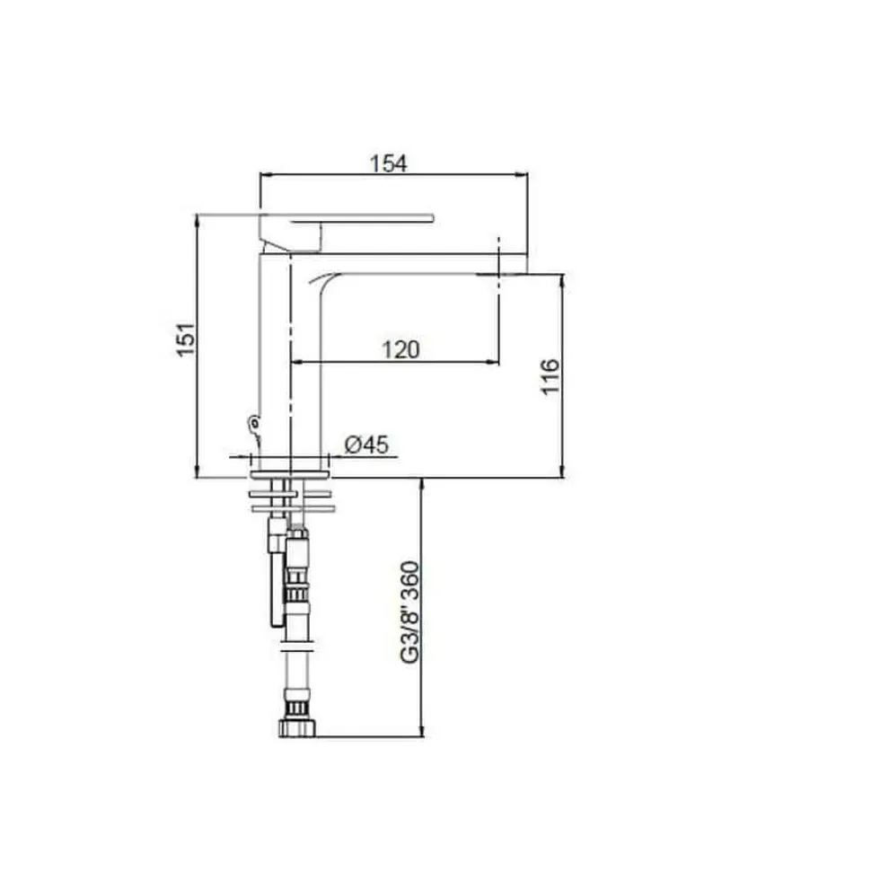 Monomando Lavabo Acabado Negro – Alpha – AQG