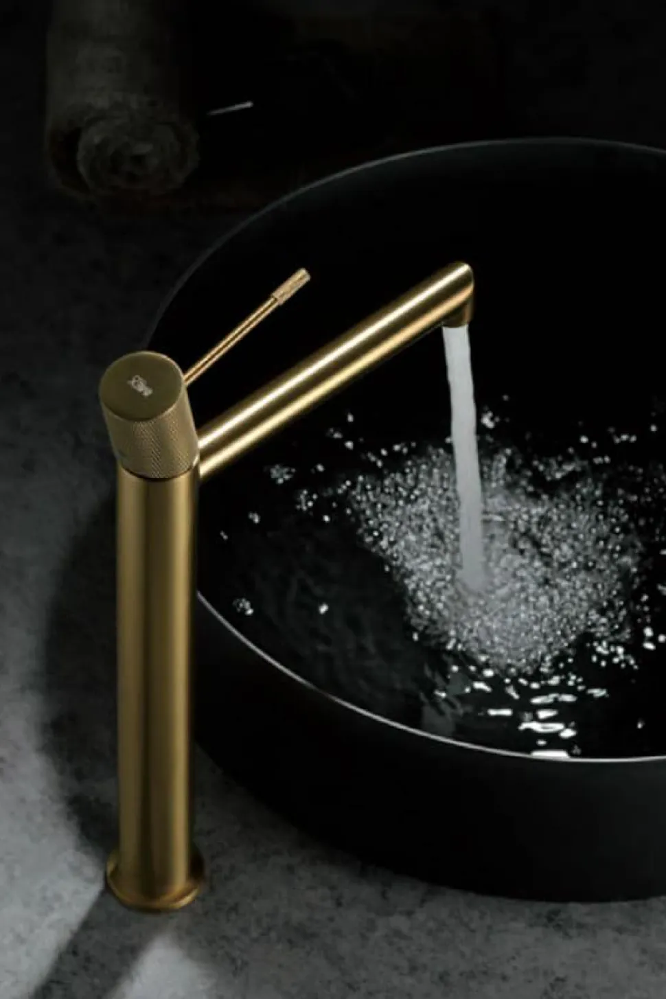 Monomando Lavabo Alto Line Oro Cepillado – BDD038-3OC – Imex
