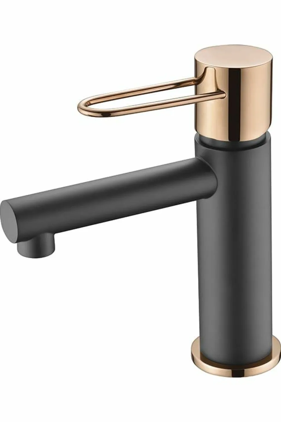 Monomando Lavabo Milos Negro Oro Rosa – BDY027-1NOR – Imex