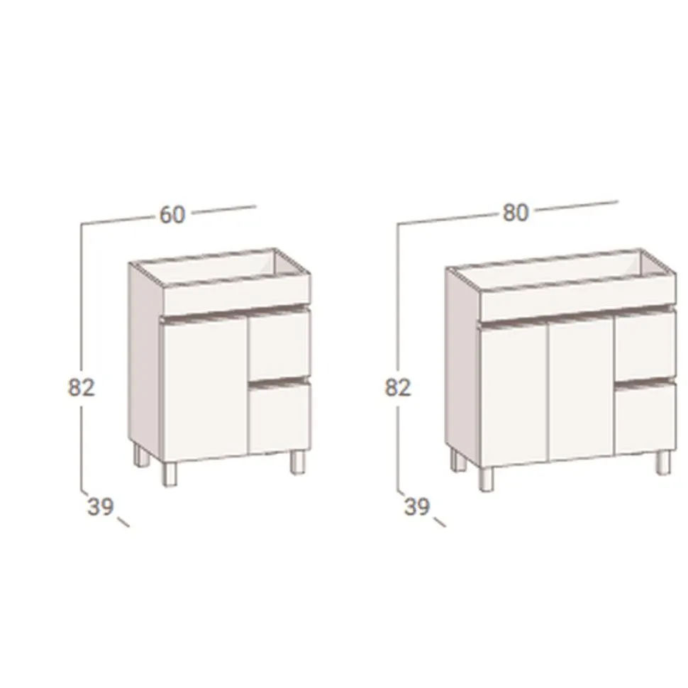 Mueble A Suelo Y Lavabo Fondo 39 Cm – Torvisco Group – Sil