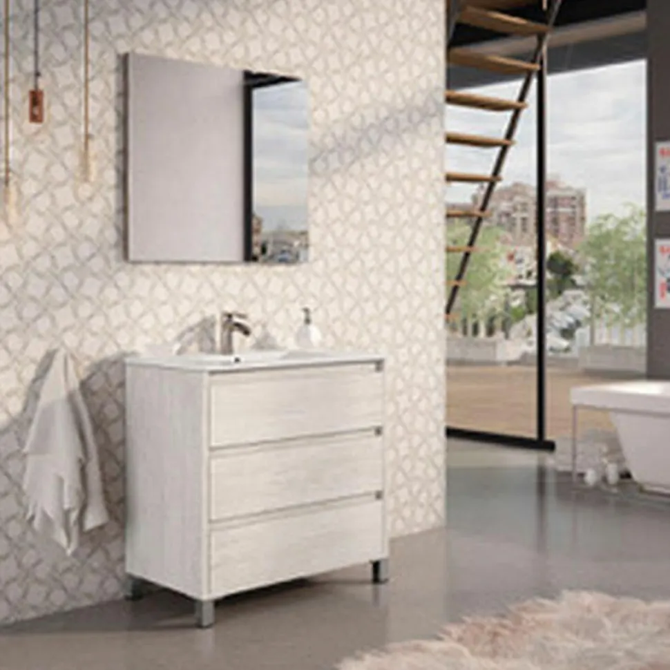 Mueble De Baño A Suelo 3 Cajones + Lavabo – Atenea – Banium