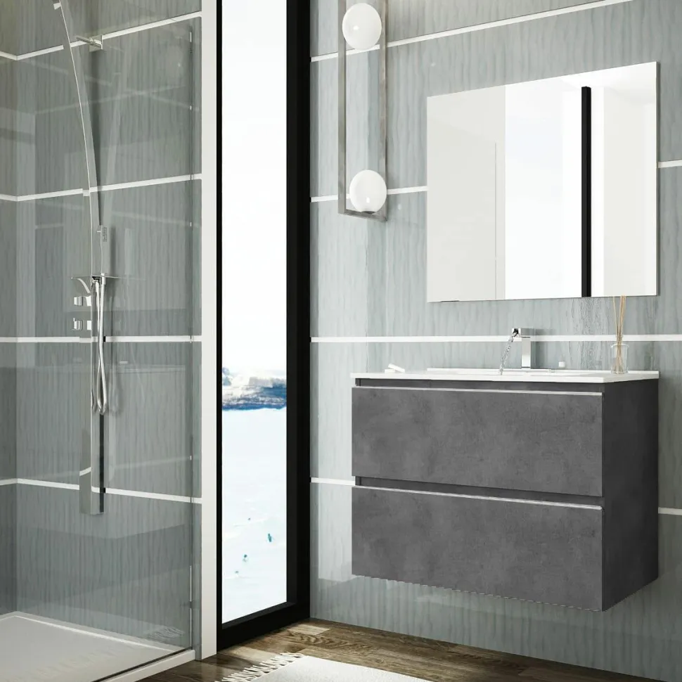 Mueble De Baño Suspendido 2 Cajones + Lavabo – Atlas – Banium
