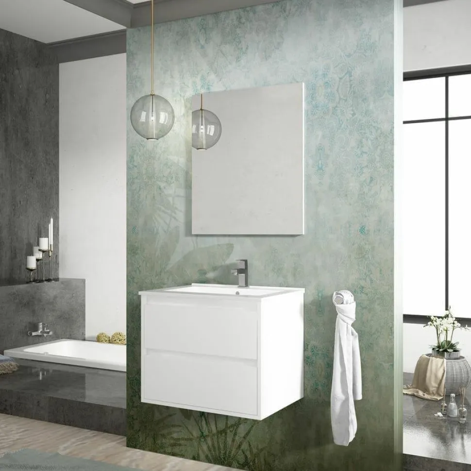 Mueble De Baño Suspendido 2 Cajones + Lavabo – Atenea – Banium