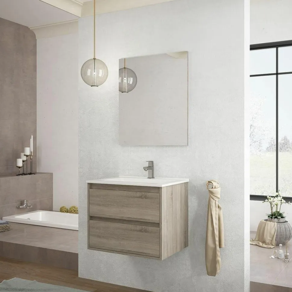 Mueble De Baño Suspendido 2 Cajones + Lavabo – Atenea – Banium